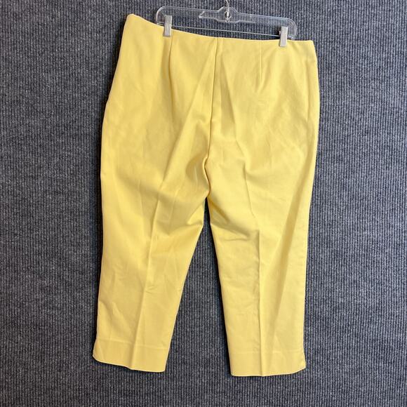 Chicos 3 Womens Pants Size XL Yellow Pleated Wide Leg High Rise Office Preppy - Picture 2 of 10